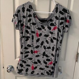 Marc By Marc Jacobs Gray Tee with Black and Red Mouse Design
